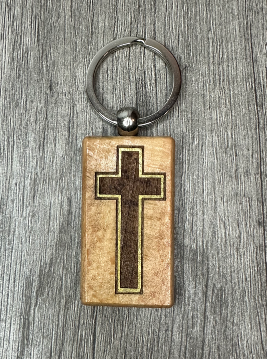 Gold Cross Keychain