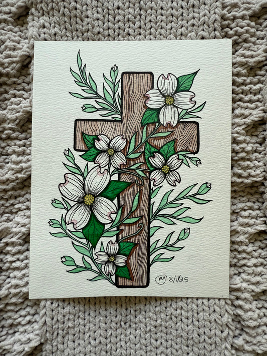 Dogwood Blossom Watercolor