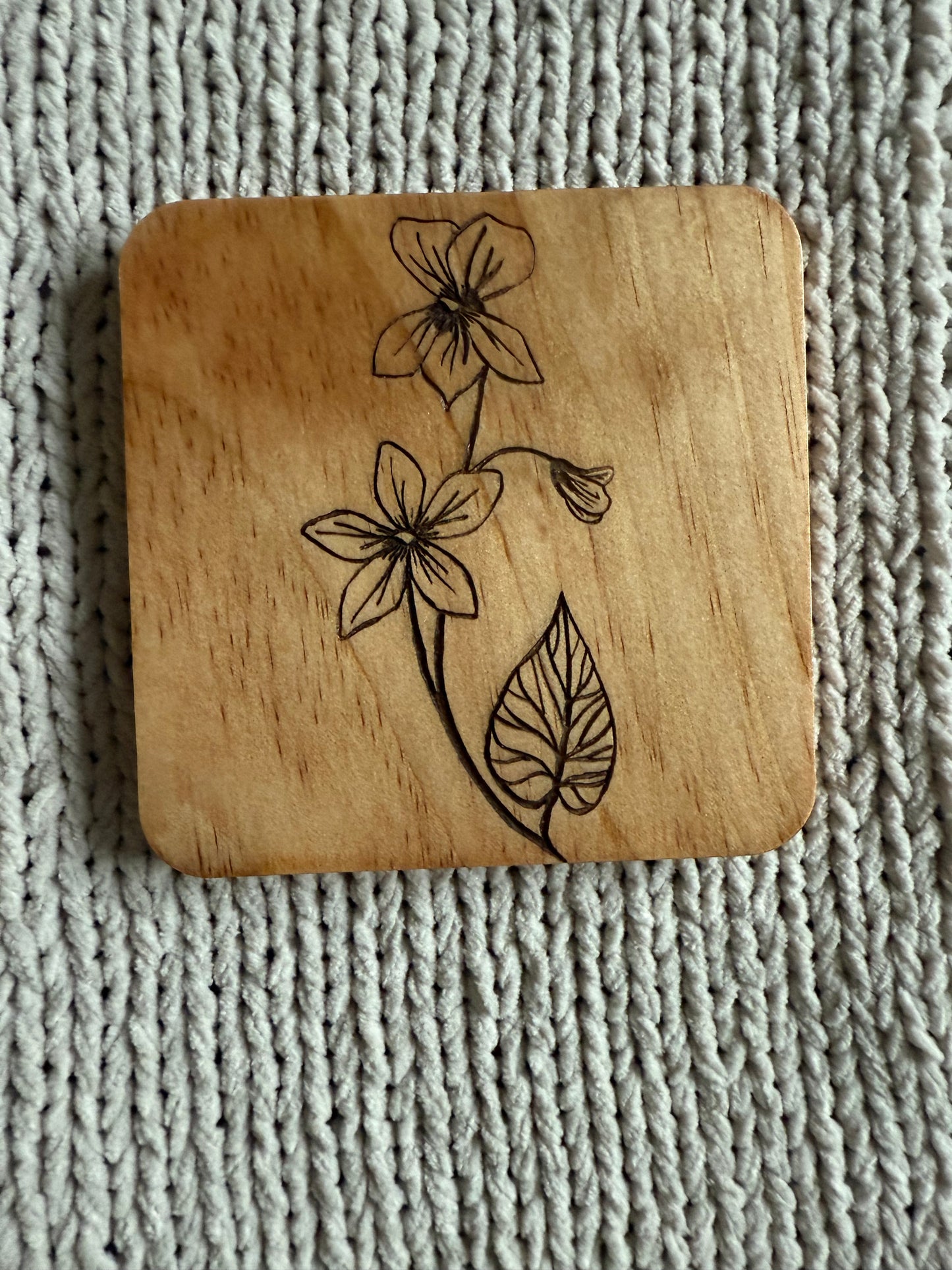 Birth Flower Coasters: Monochrome
