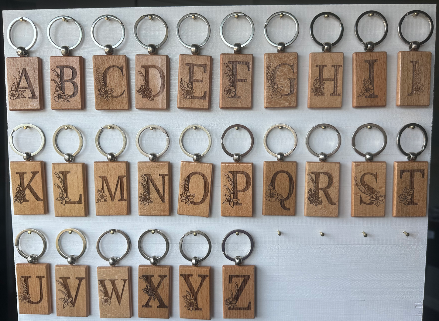 Flower Alphabet Keychain Collection