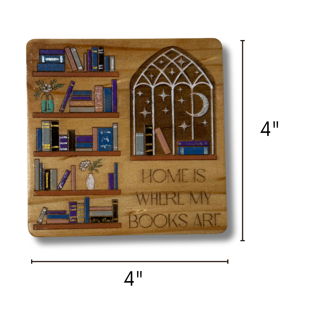 Moonlit Library Coasters