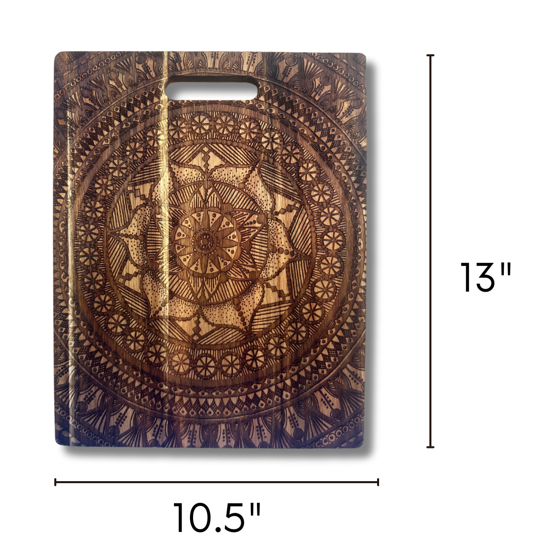 Engraved Mandala Board #1 (Food Safe)