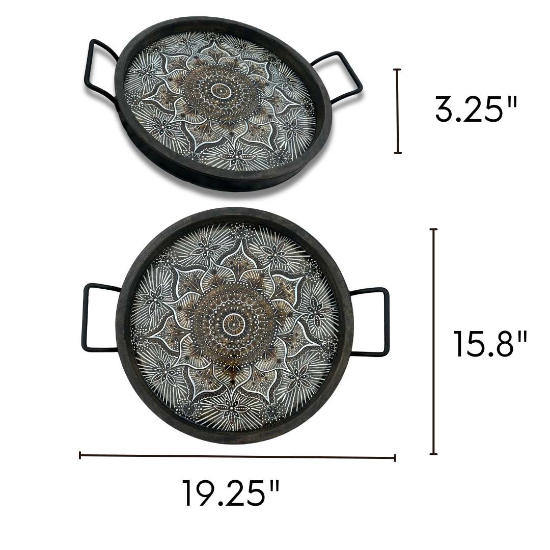 White Out Mandala Tray (Decoration Only)