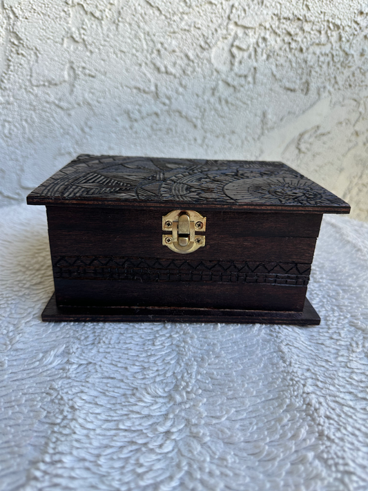 Hand Carved Mandala Box