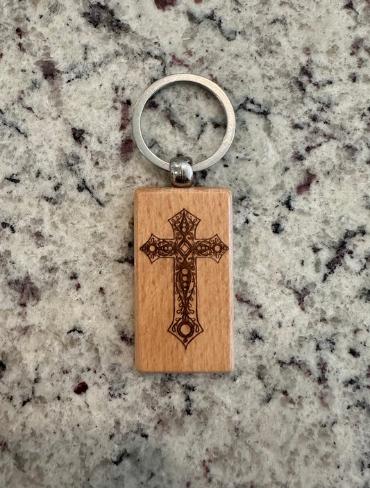 Ornate Cross Keychain