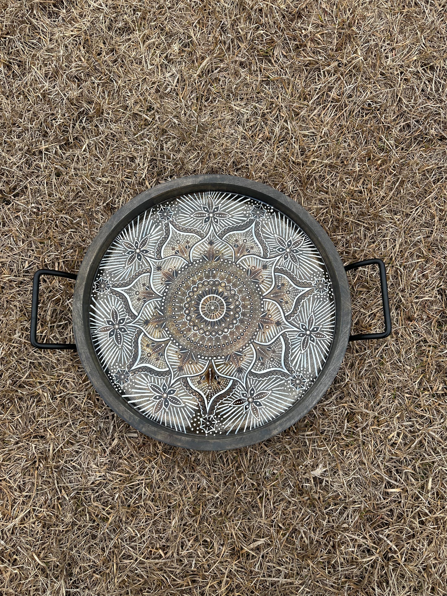 White Out Mandala Tray (Decoration Only)