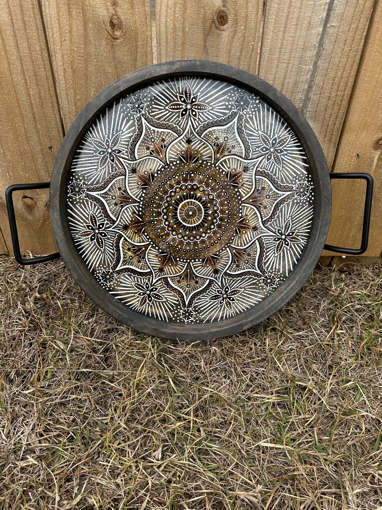 White Out Mandala Tray (Decoration Only)