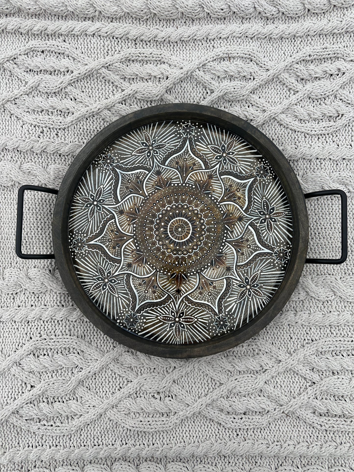 White Out Mandala Tray (Decoration Only)