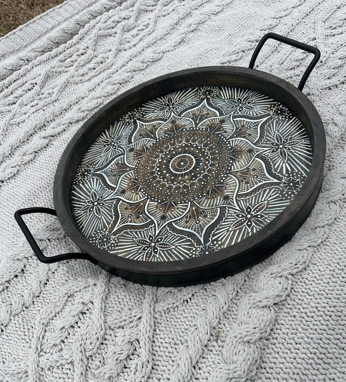 White Out Mandala Tray (Decoration Only)