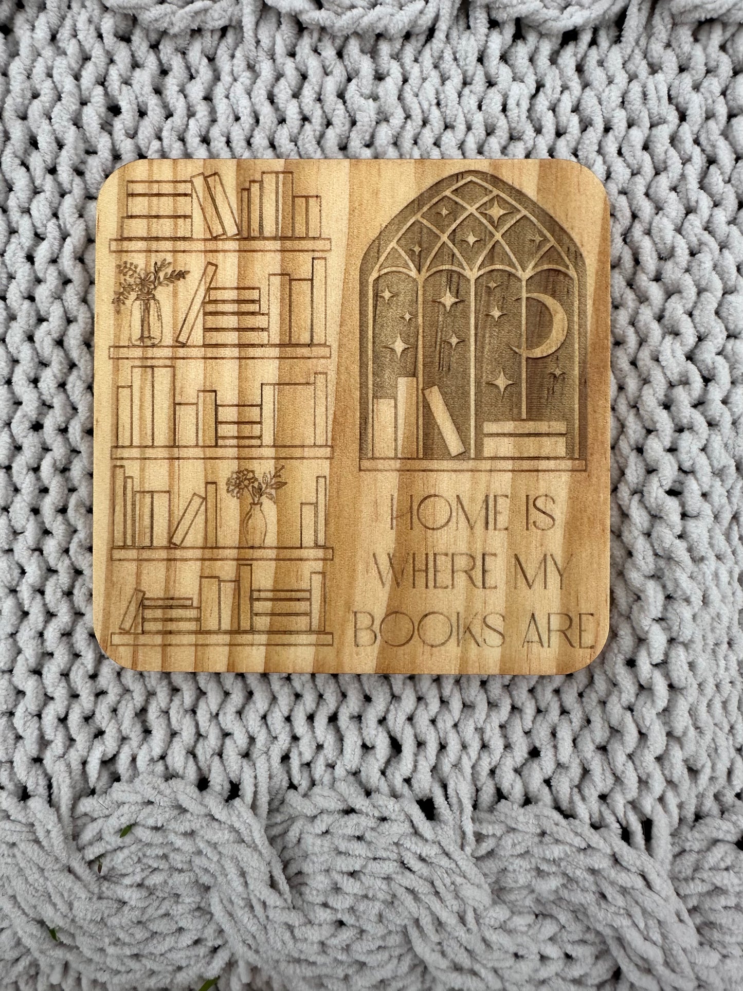 Moonlit Library Coasters