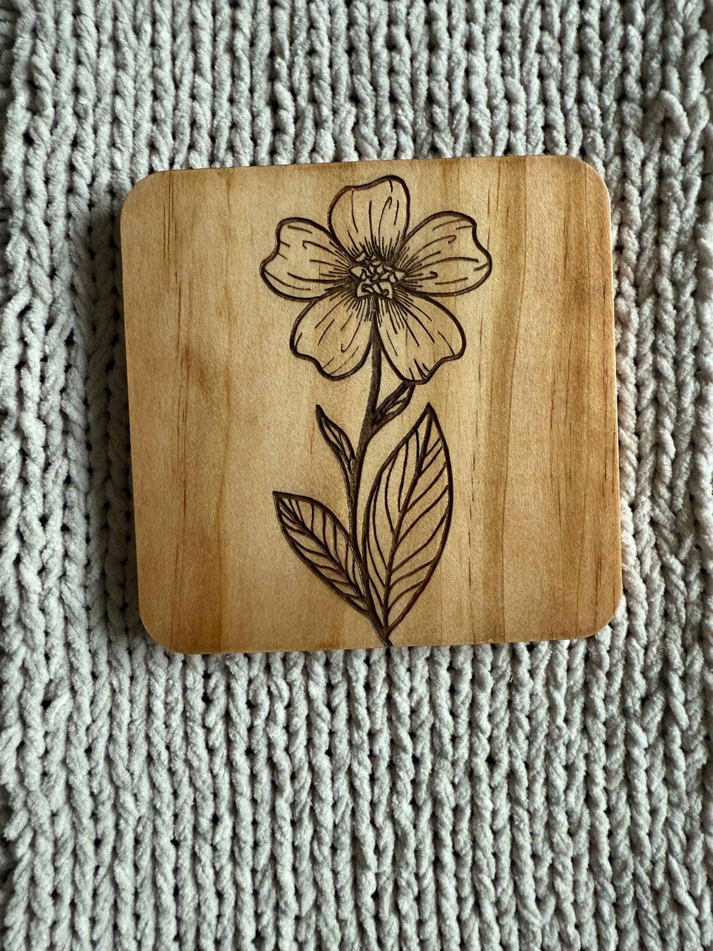 Birth Flower Coasters: Monochrome