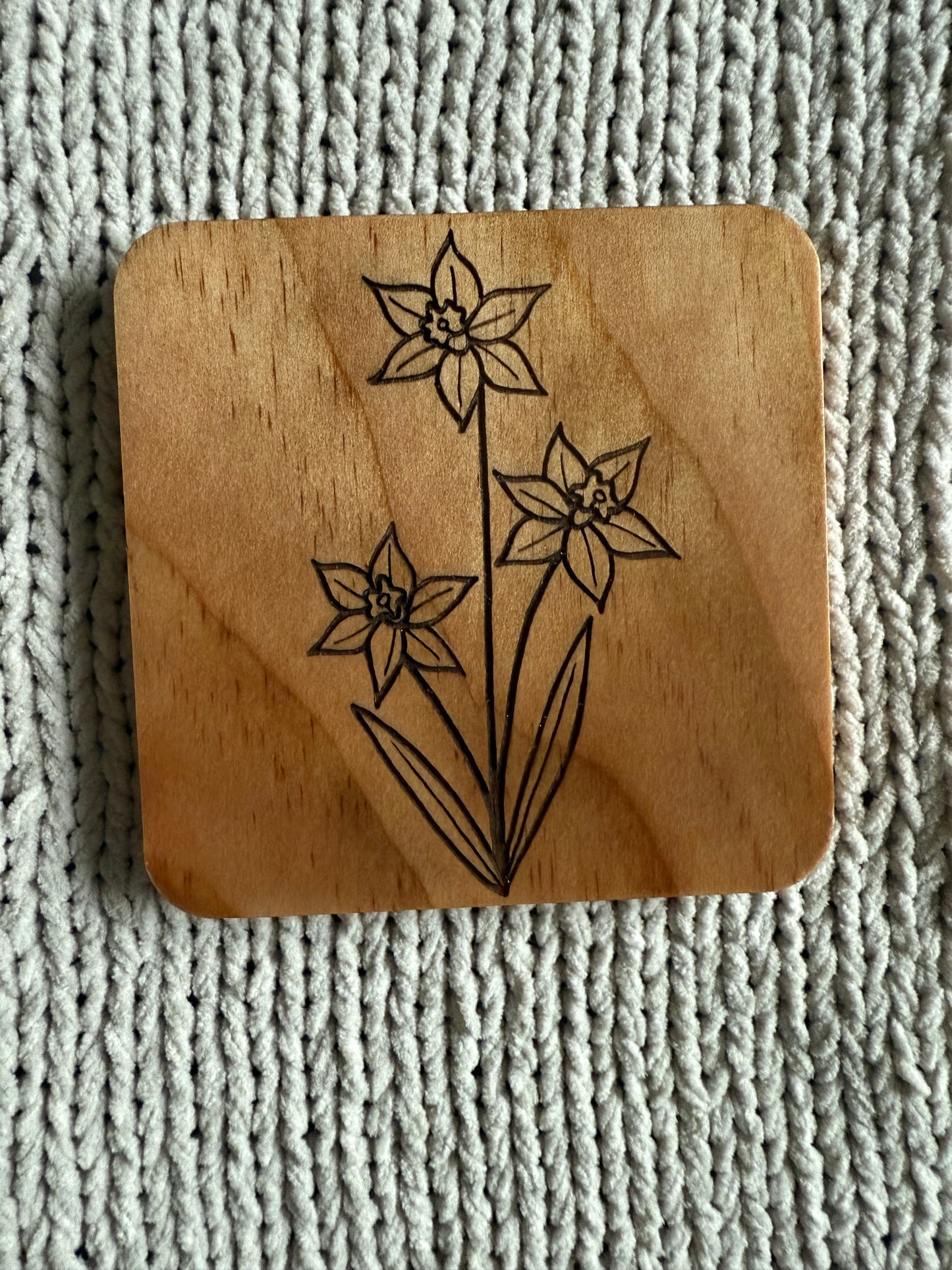 Birth Flower Coasters: Monochrome