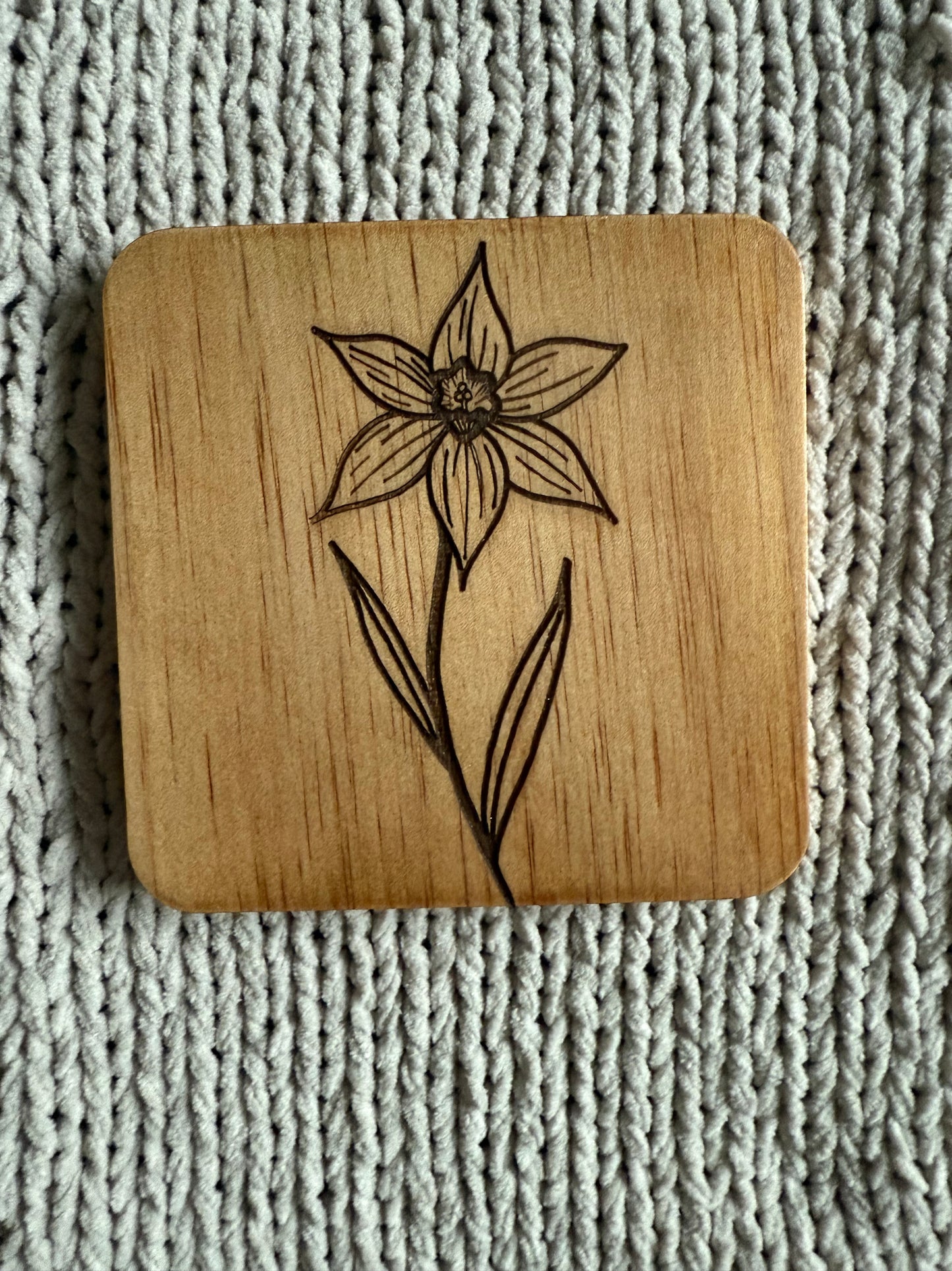 Birth Flower Coasters: Monochrome