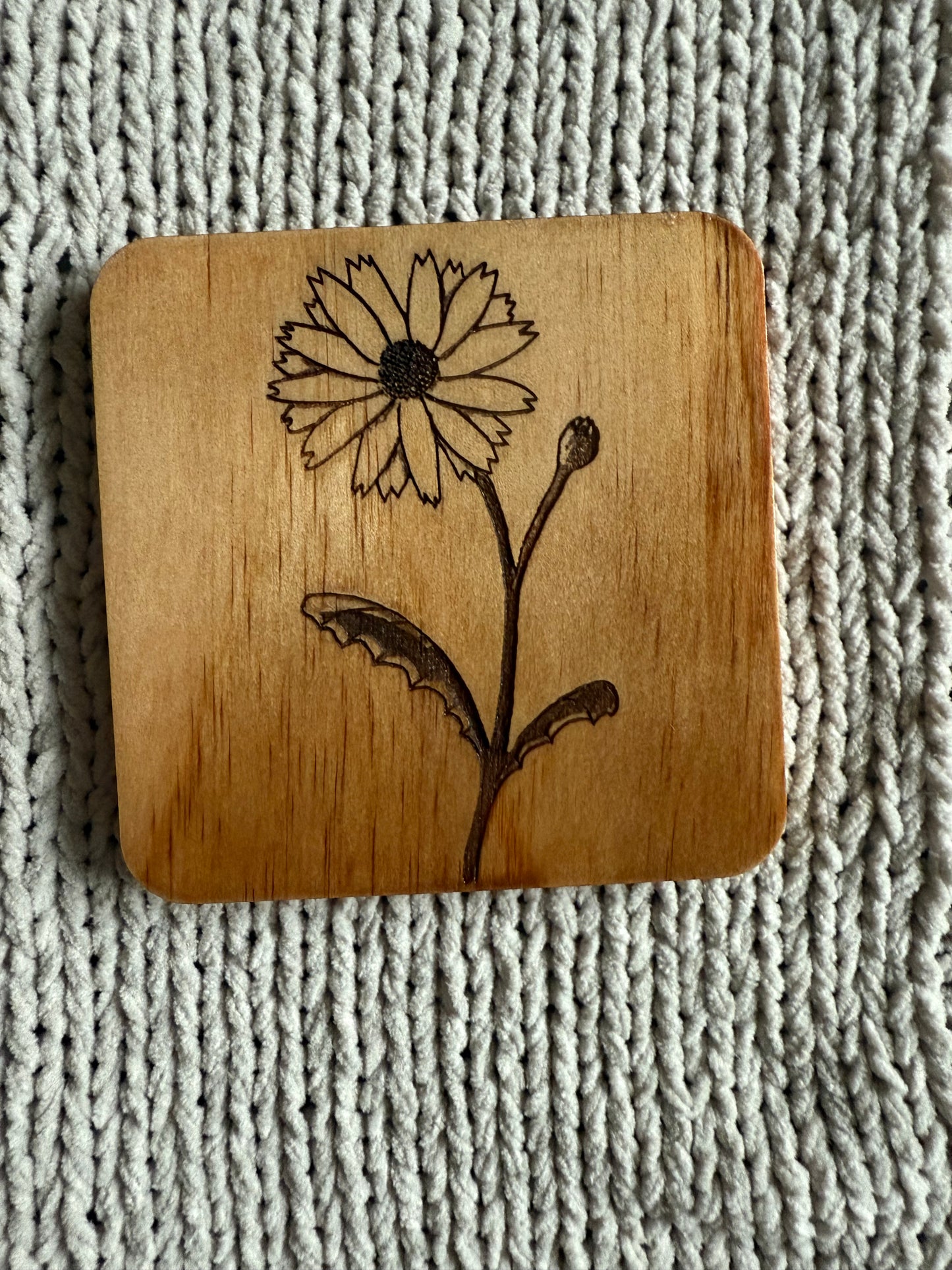 Birth Flower Coasters: Monochrome