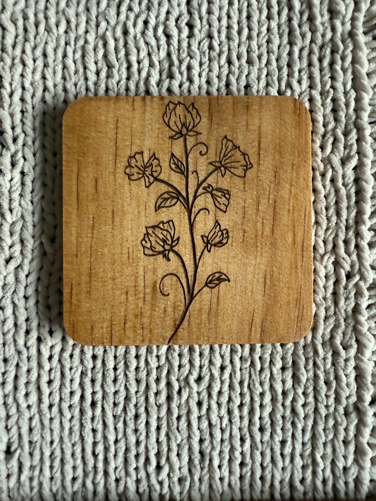 Birth Flower Coasters: Monochrome