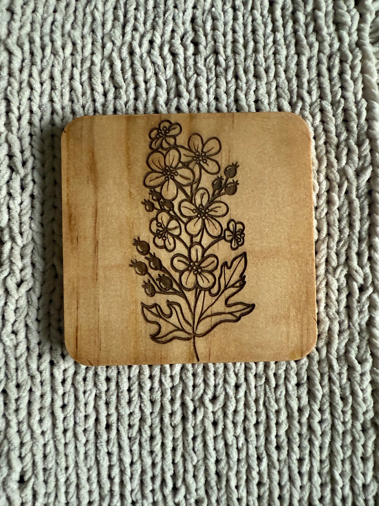 Birth Flower Coasters: Monochrome