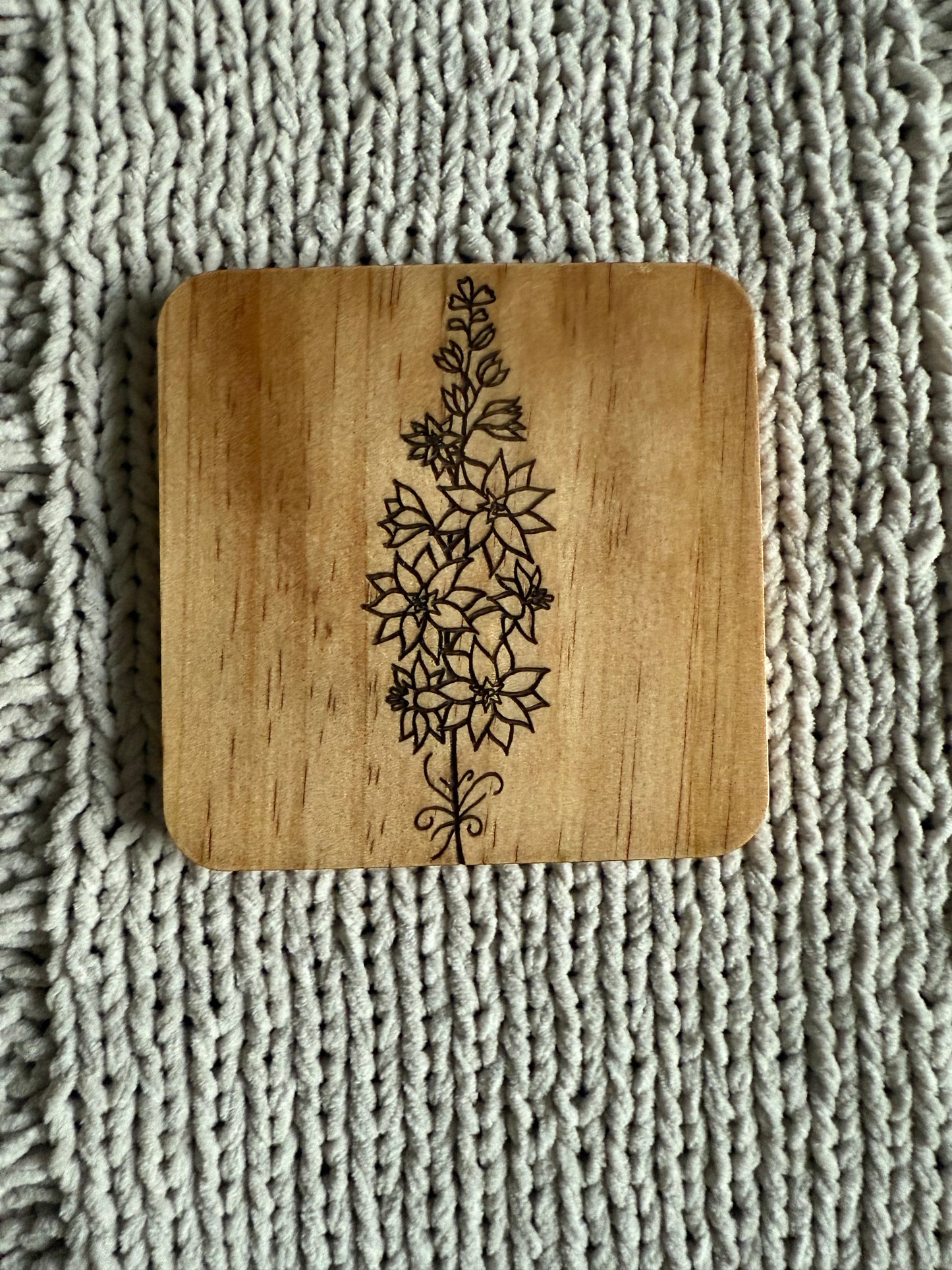 Birth Flower Coasters: Monochrome