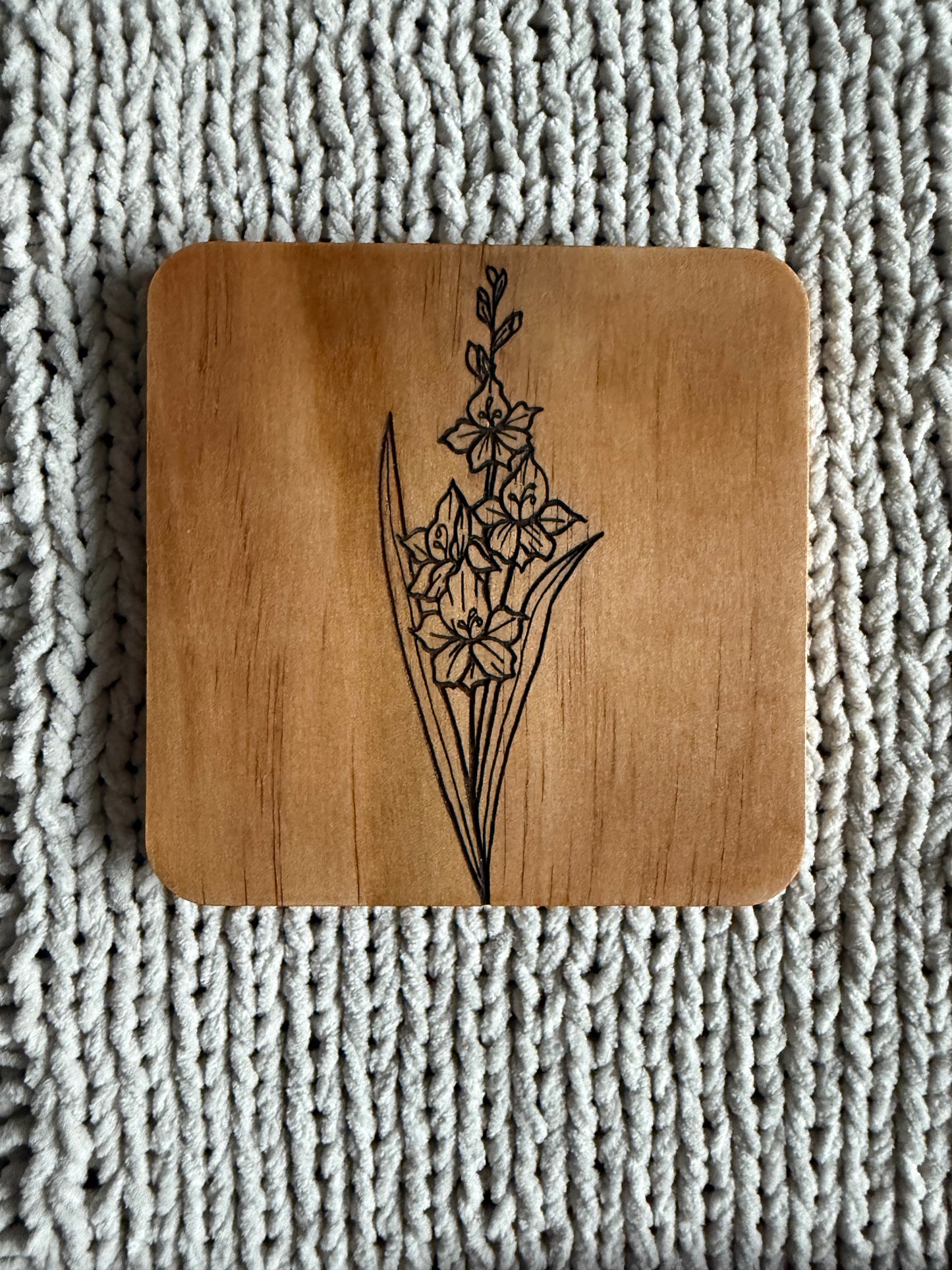 Birth Flower Coasters: Monochrome