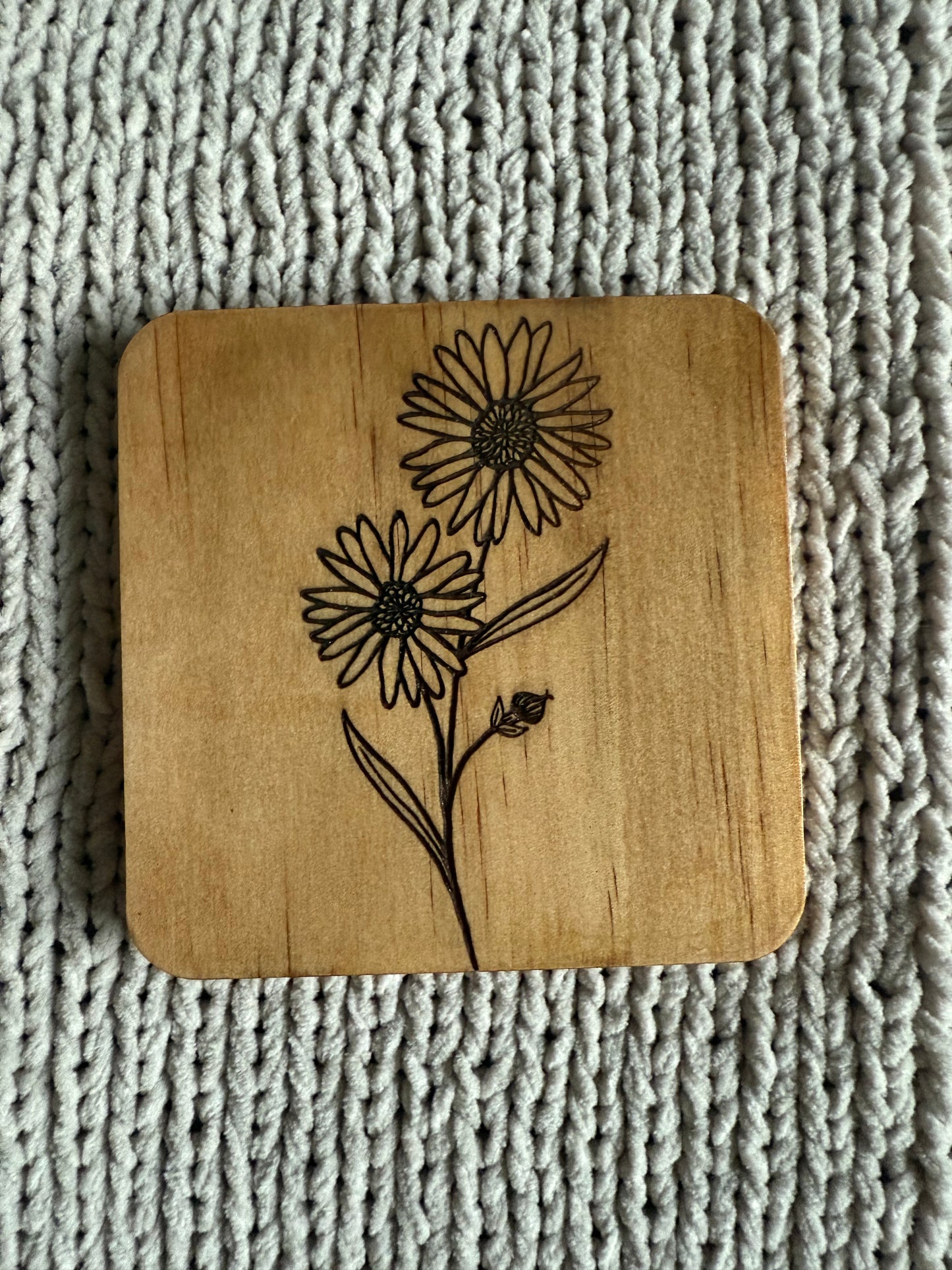Birth Flower Coasters: Monochrome