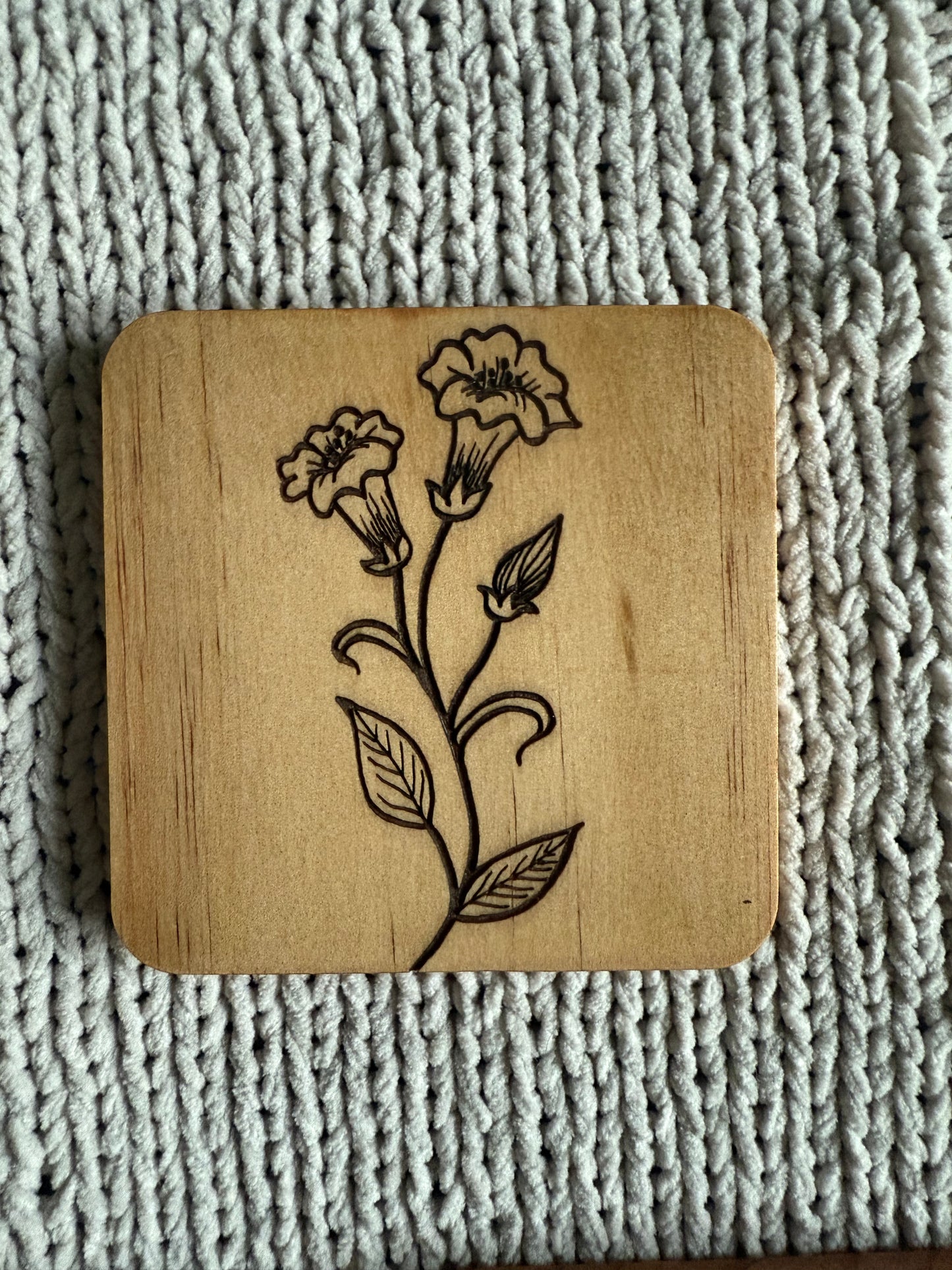 Birth Flower Coasters: Monochrome