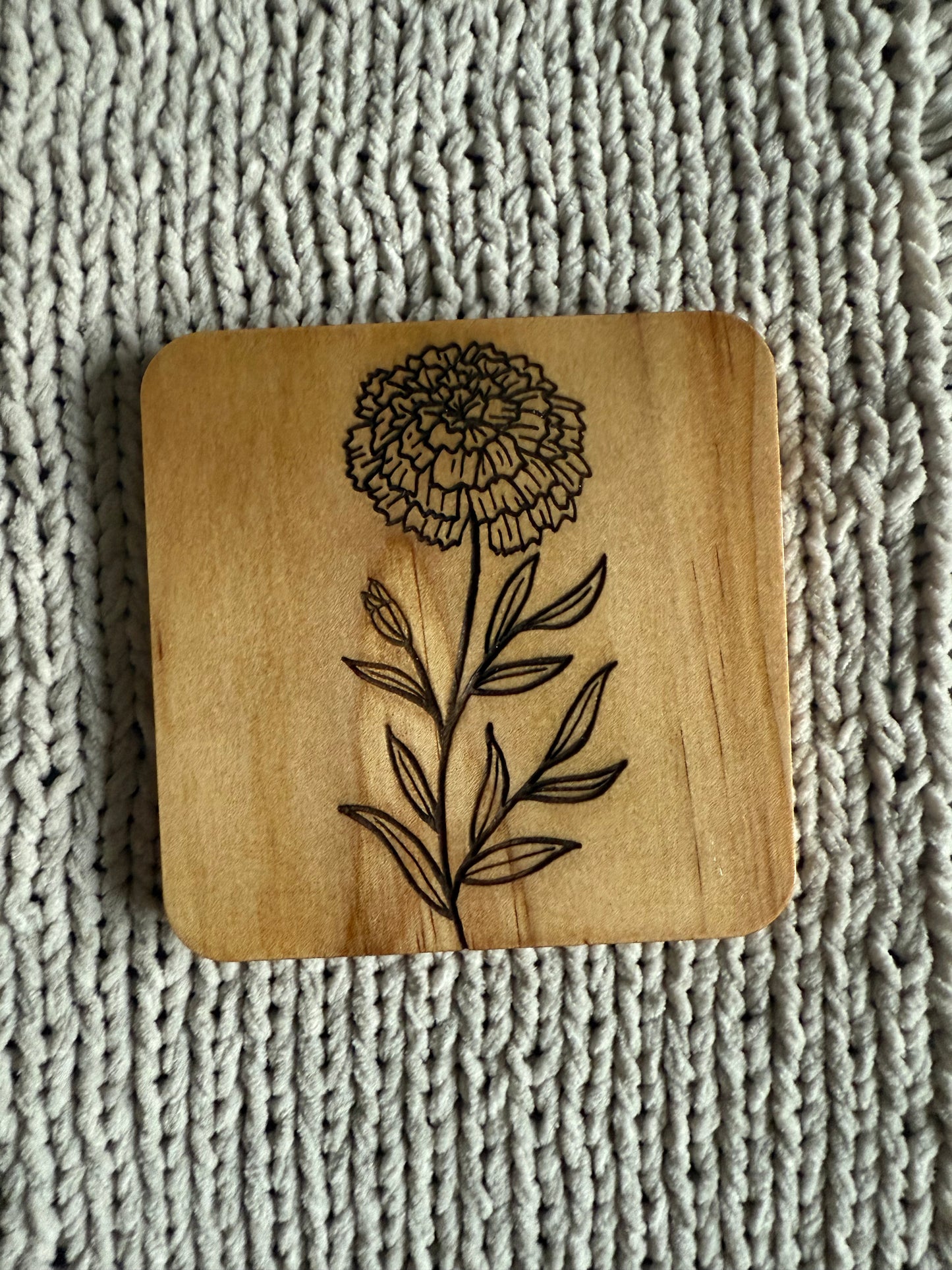 Birth Flower Coasters: Monochrome