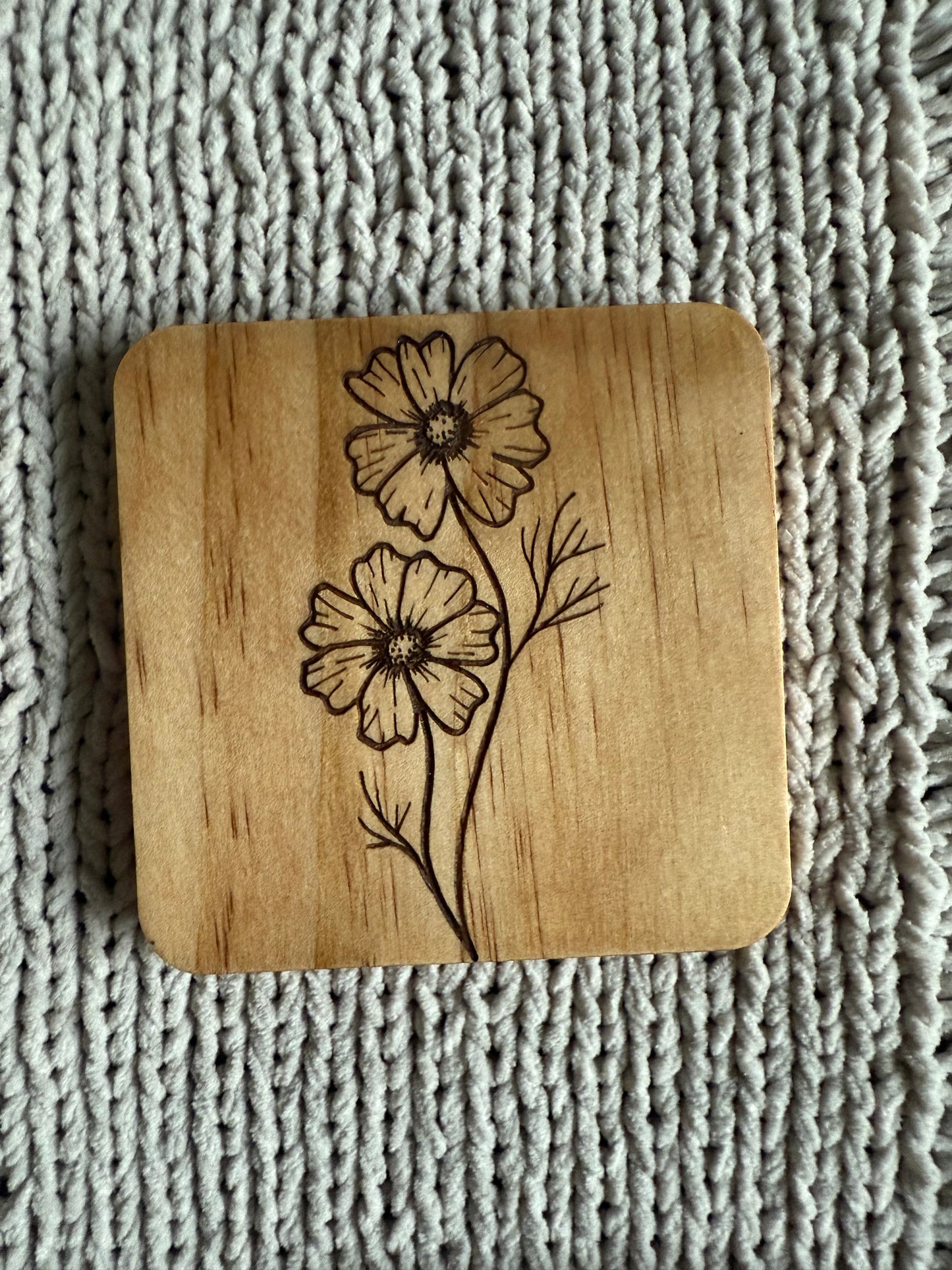 Birth Flower Coasters: Monochrome