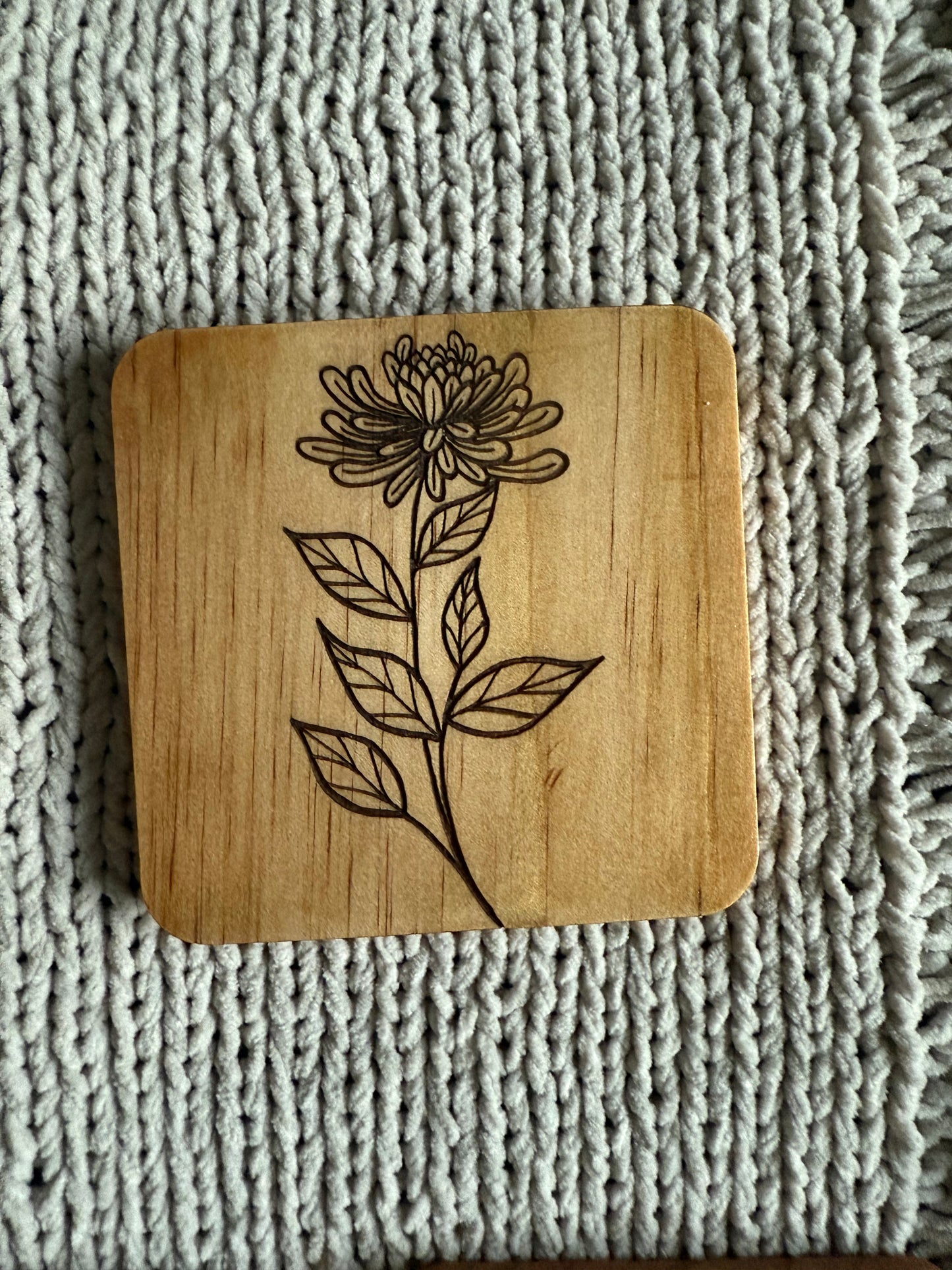 Birth Flower Coasters: Monochrome
