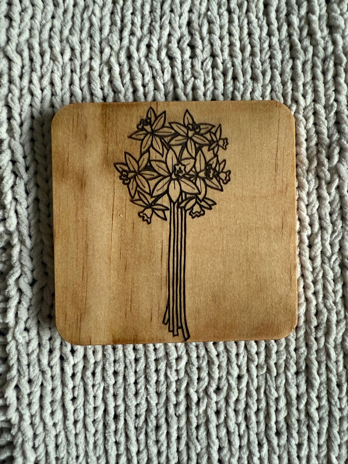 Birth Flower Coasters: Monochrome