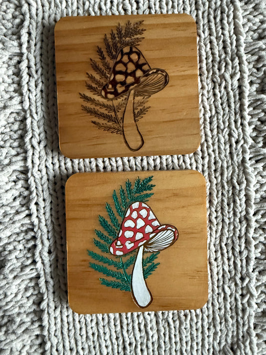 Mushroom & Fern Coasters