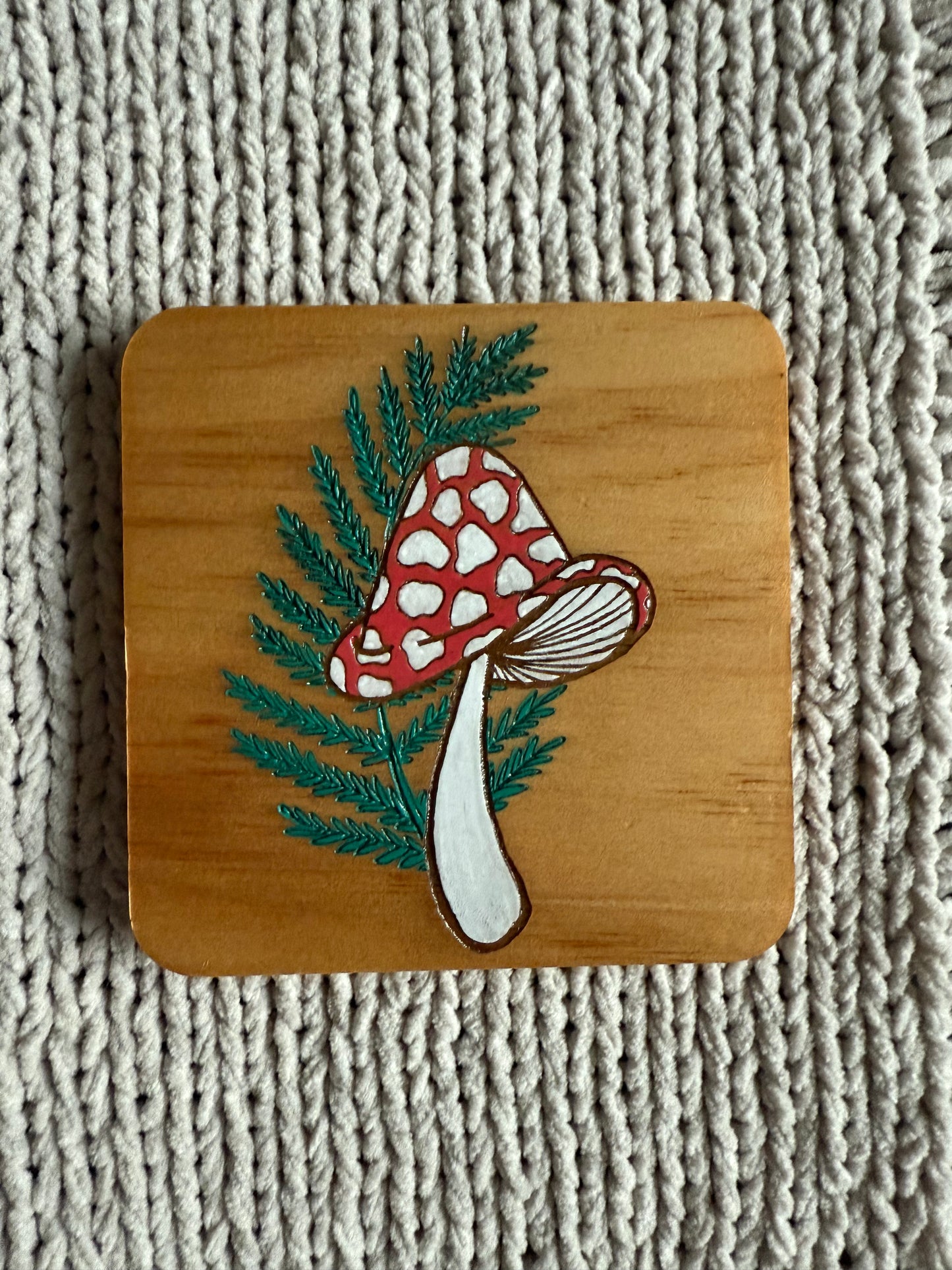 Mushroom & Fern Coasters