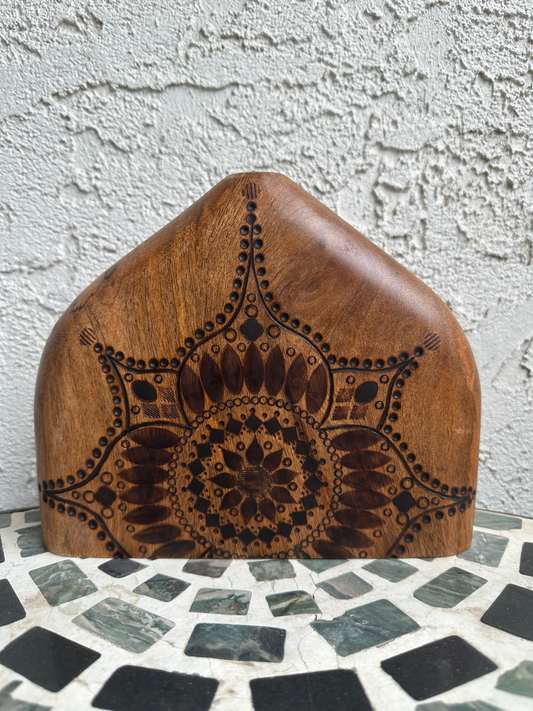 Mandala Wooden Vase
